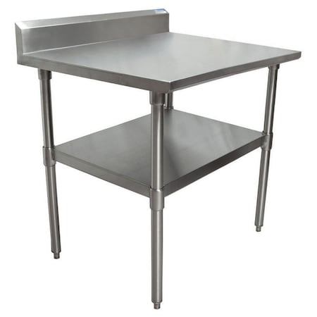 Bk Resources Work Table Stainless Steel With Undershelf, 5" Backsplash 24"Wx24"D VTTR5-2424